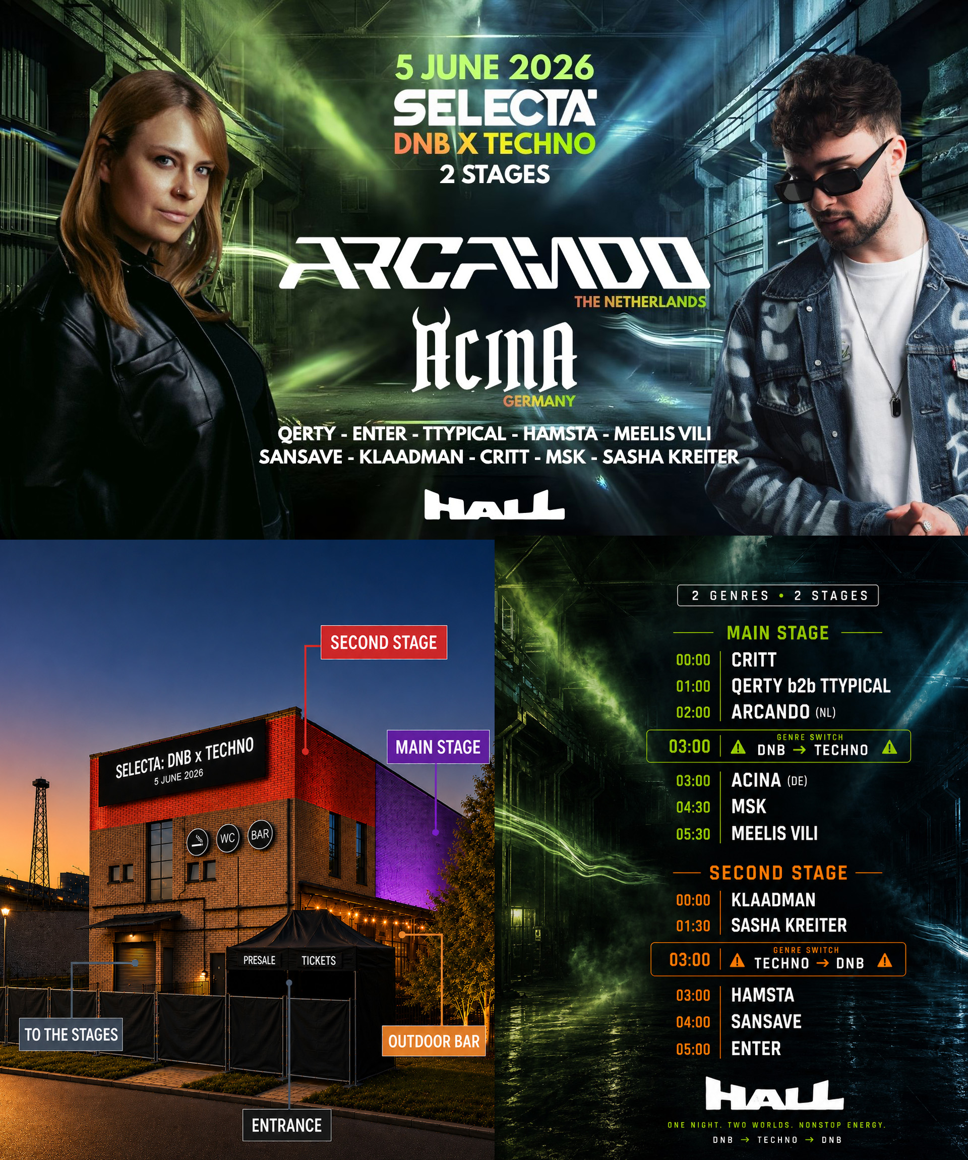 Selecta: DNB x TECHNO @ Hall